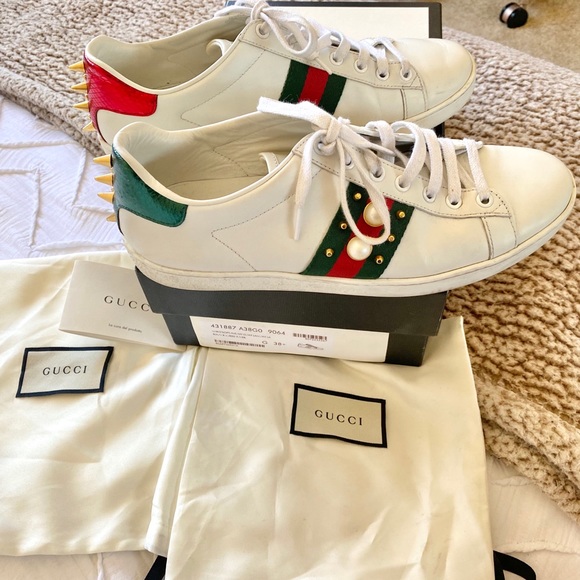 women's ace studded leather sneaker